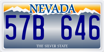 NV license plate 57B646
