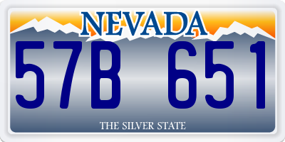 NV license plate 57B651