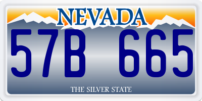 NV license plate 57B665