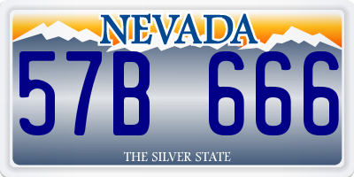 NV license plate 57B666