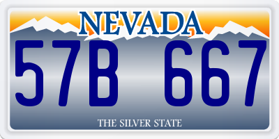 NV license plate 57B667