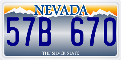 NV license plate 57B670