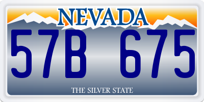 NV license plate 57B675