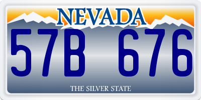 NV license plate 57B676