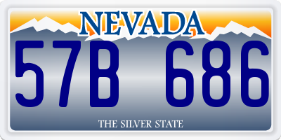 NV license plate 57B686
