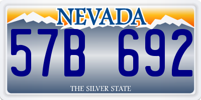 NV license plate 57B692