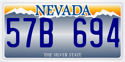 NV license plate 57B694