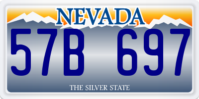 NV license plate 57B697