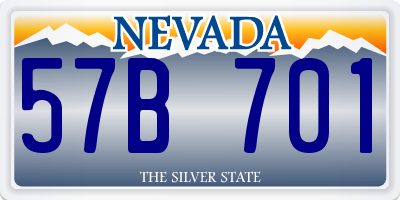 NV license plate 57B701