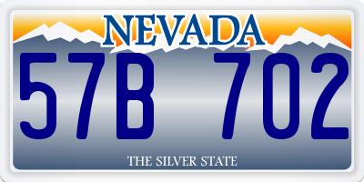 NV license plate 57B702