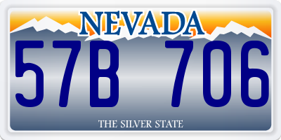 NV license plate 57B706