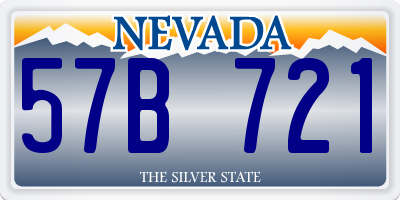 NV license plate 57B721