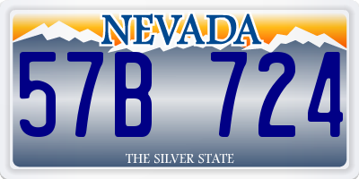 NV license plate 57B724