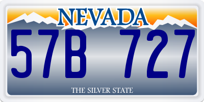 NV license plate 57B727