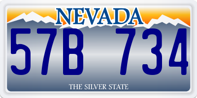 NV license plate 57B734