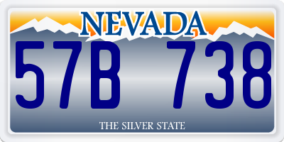 NV license plate 57B738