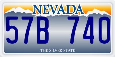 NV license plate 57B740