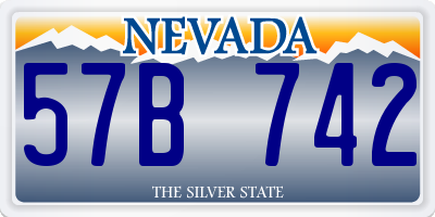 NV license plate 57B742