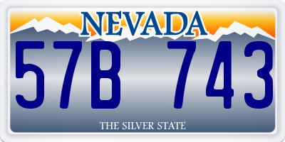 NV license plate 57B743