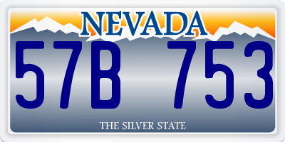 NV license plate 57B753