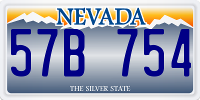 NV license plate 57B754