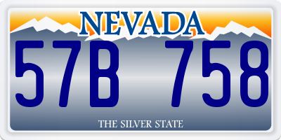 NV license plate 57B758