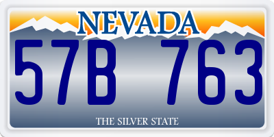 NV license plate 57B763