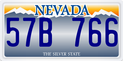 NV license plate 57B766