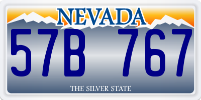 NV license plate 57B767