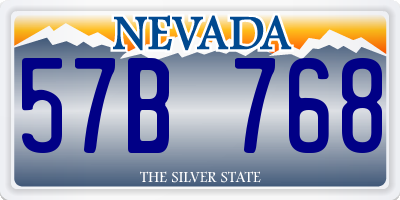 NV license plate 57B768