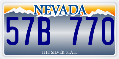 NV license plate 57B770