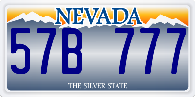 NV license plate 57B777