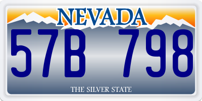 NV license plate 57B798