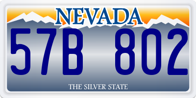 NV license plate 57B802