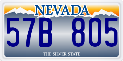 NV license plate 57B805