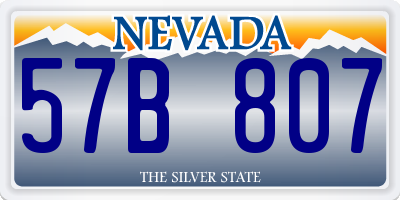 NV license plate 57B807