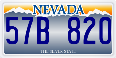 NV license plate 57B820