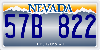 NV license plate 57B822