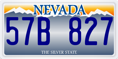 NV license plate 57B827