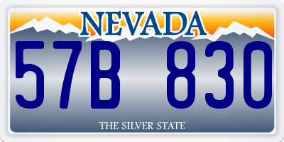NV license plate 57B830