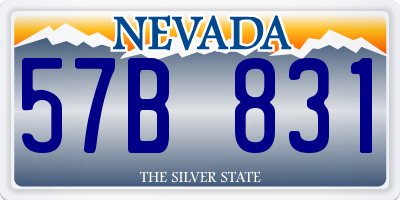 NV license plate 57B831