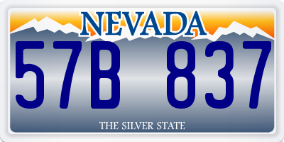 NV license plate 57B837