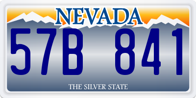 NV license plate 57B841