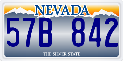 NV license plate 57B842