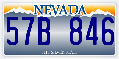 NV license plate 57B846