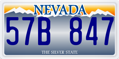 NV license plate 57B847