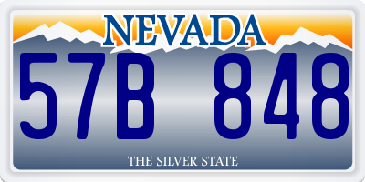 NV license plate 57B848