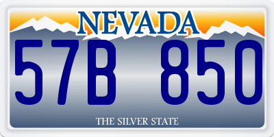 NV license plate 57B850