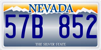 NV license plate 57B852