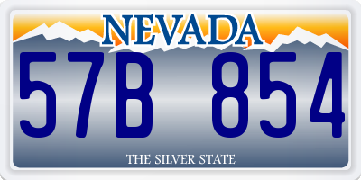 NV license plate 57B854